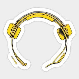 Headphone Yellow Shadow Silhouette Anime Style Collection No. 397 Sticker